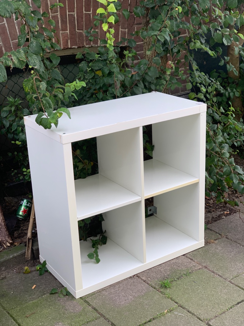 An Ikea shelf left on the street in Amsterdam