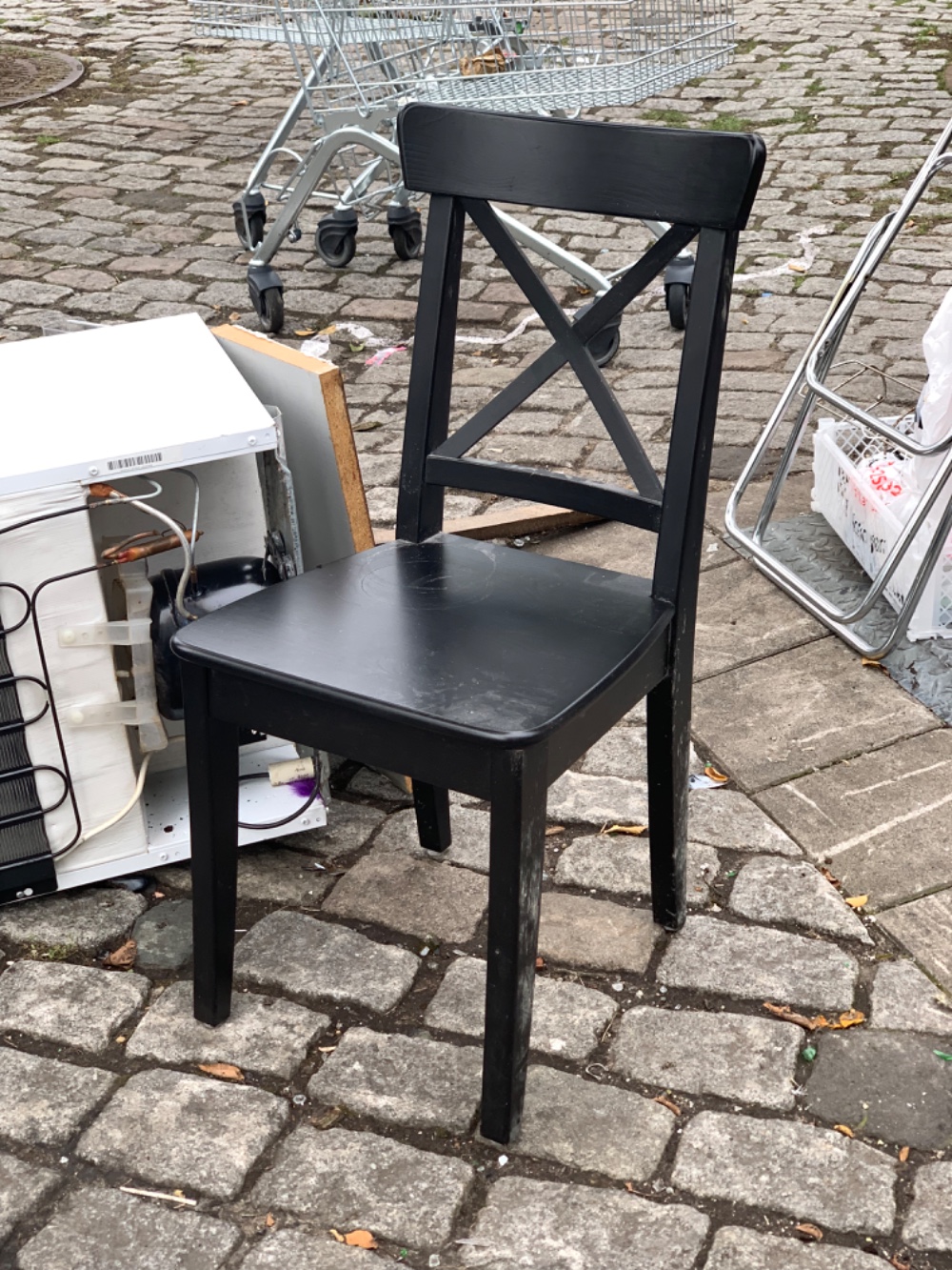 Black Ikea chair