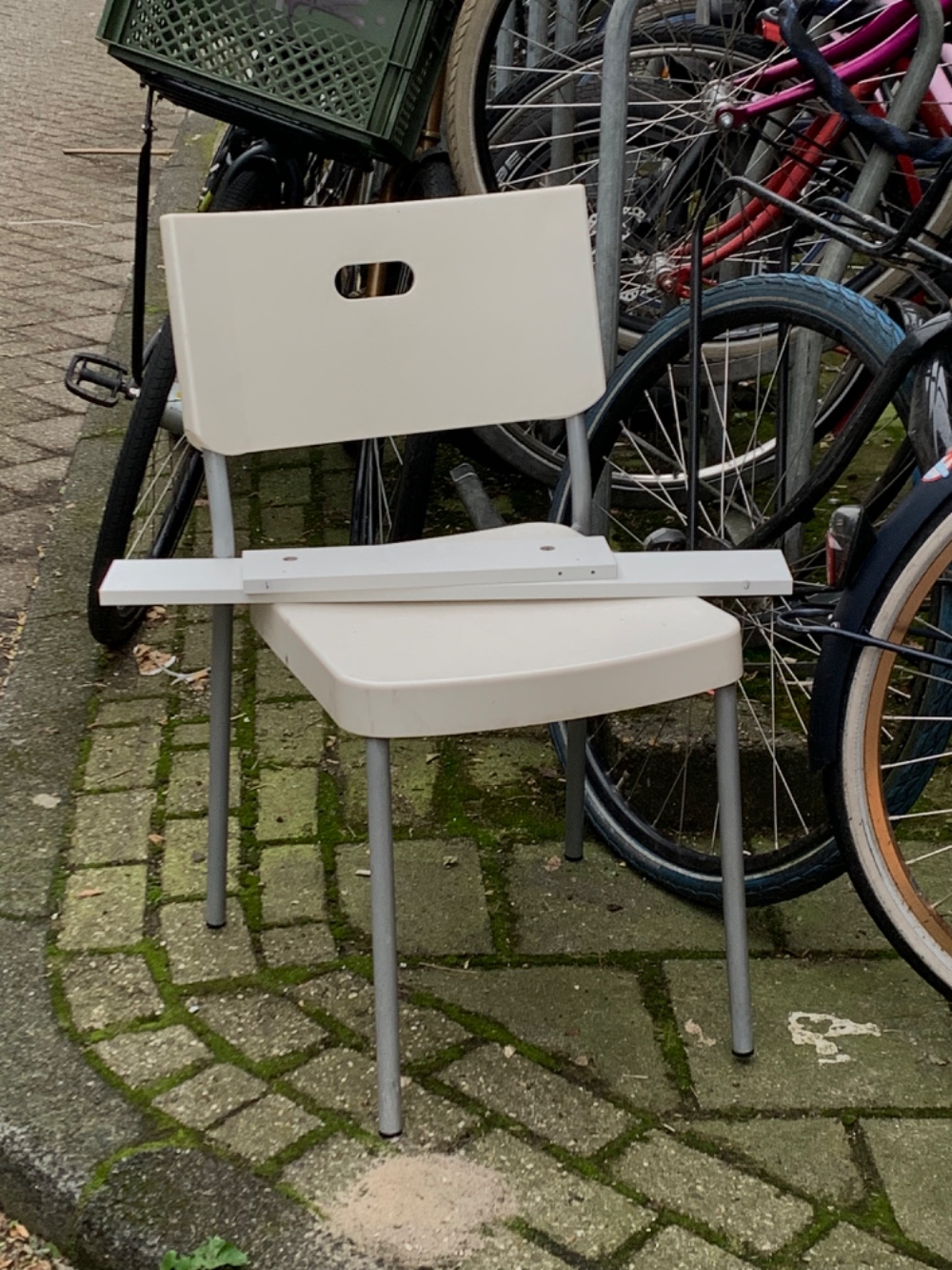 White plastic chair