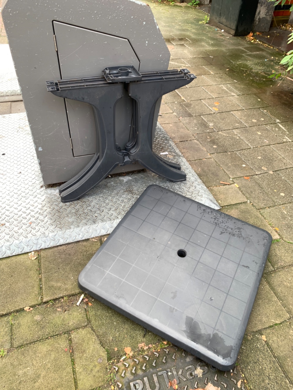 Plastic folding outdoor table