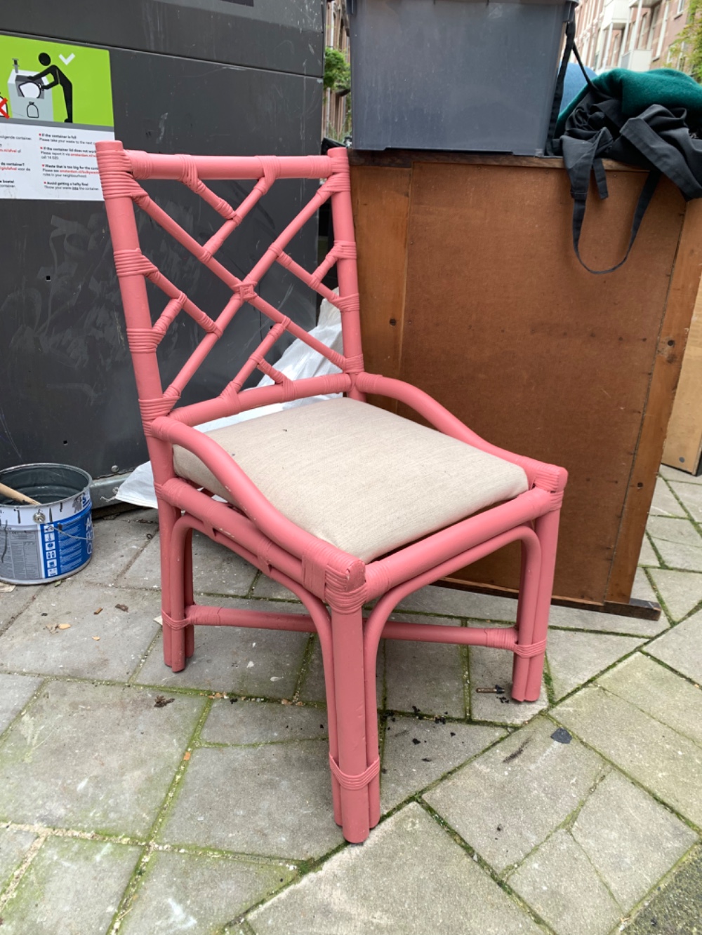 Pink wooden chair