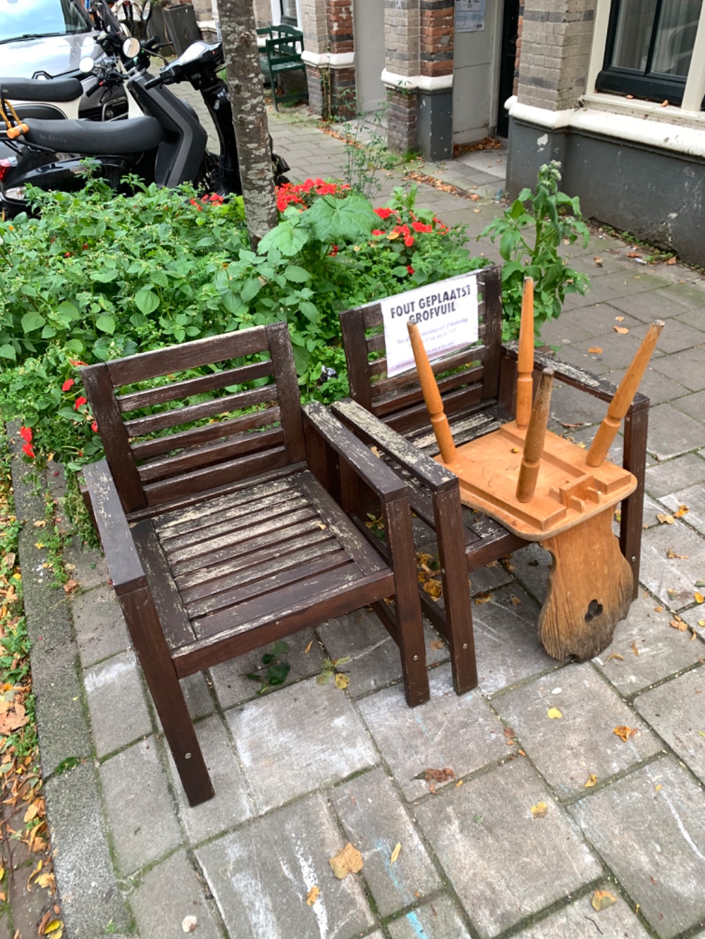 Wooden garden chairs