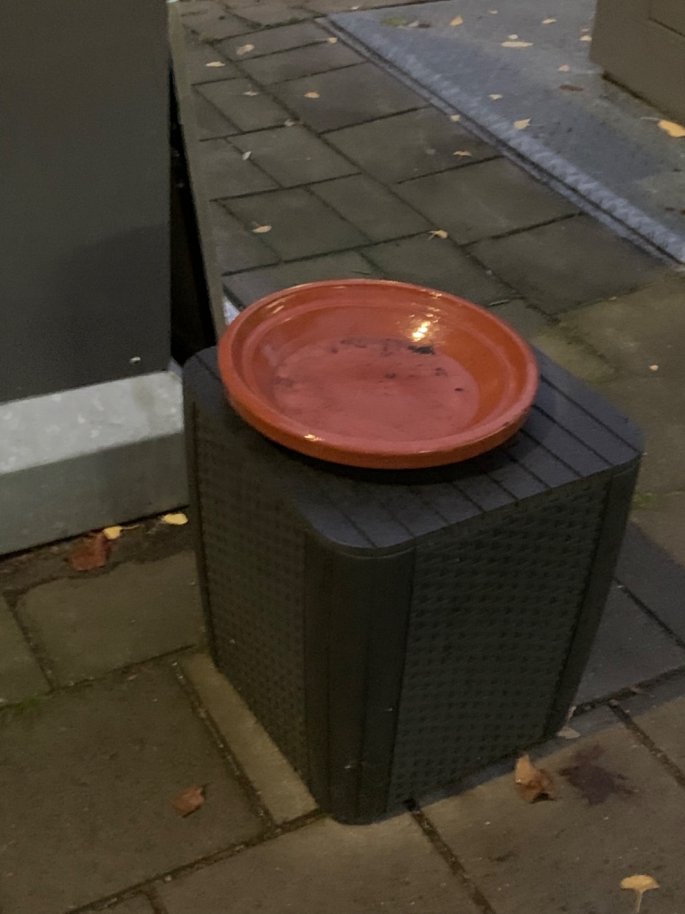 A nice box with a lid. The plate is cracked 