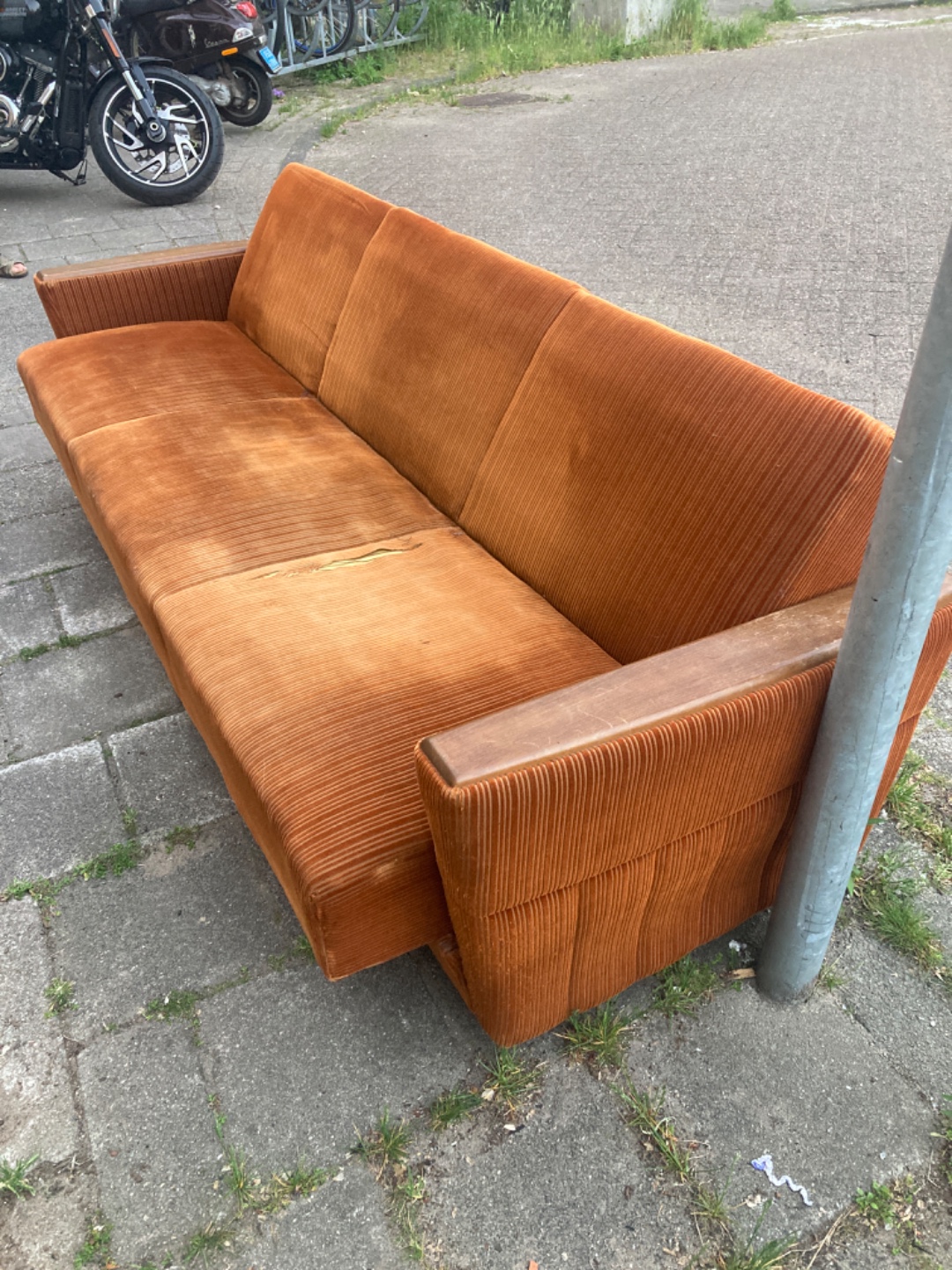 Mid century couch. Can use some love. photo 2