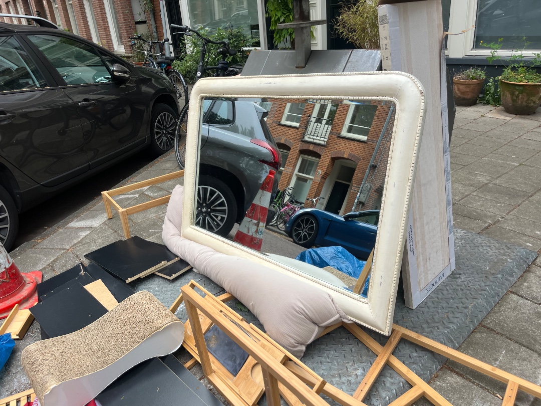 Mooi spiegel, houten lijst photo 2