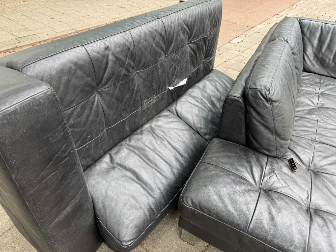 L shape leather sofa photo 2