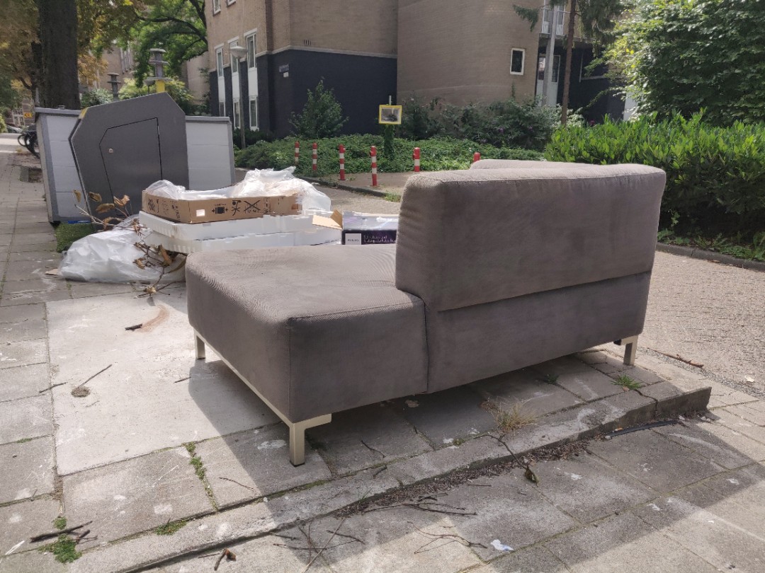 Nice looking grey couch element / chaise longue in good condition! photo 2