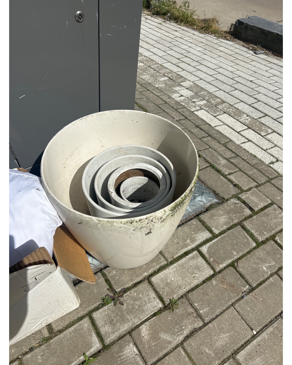 kleine en grote bloempotten: wit, terracotta en zwart. photo 2