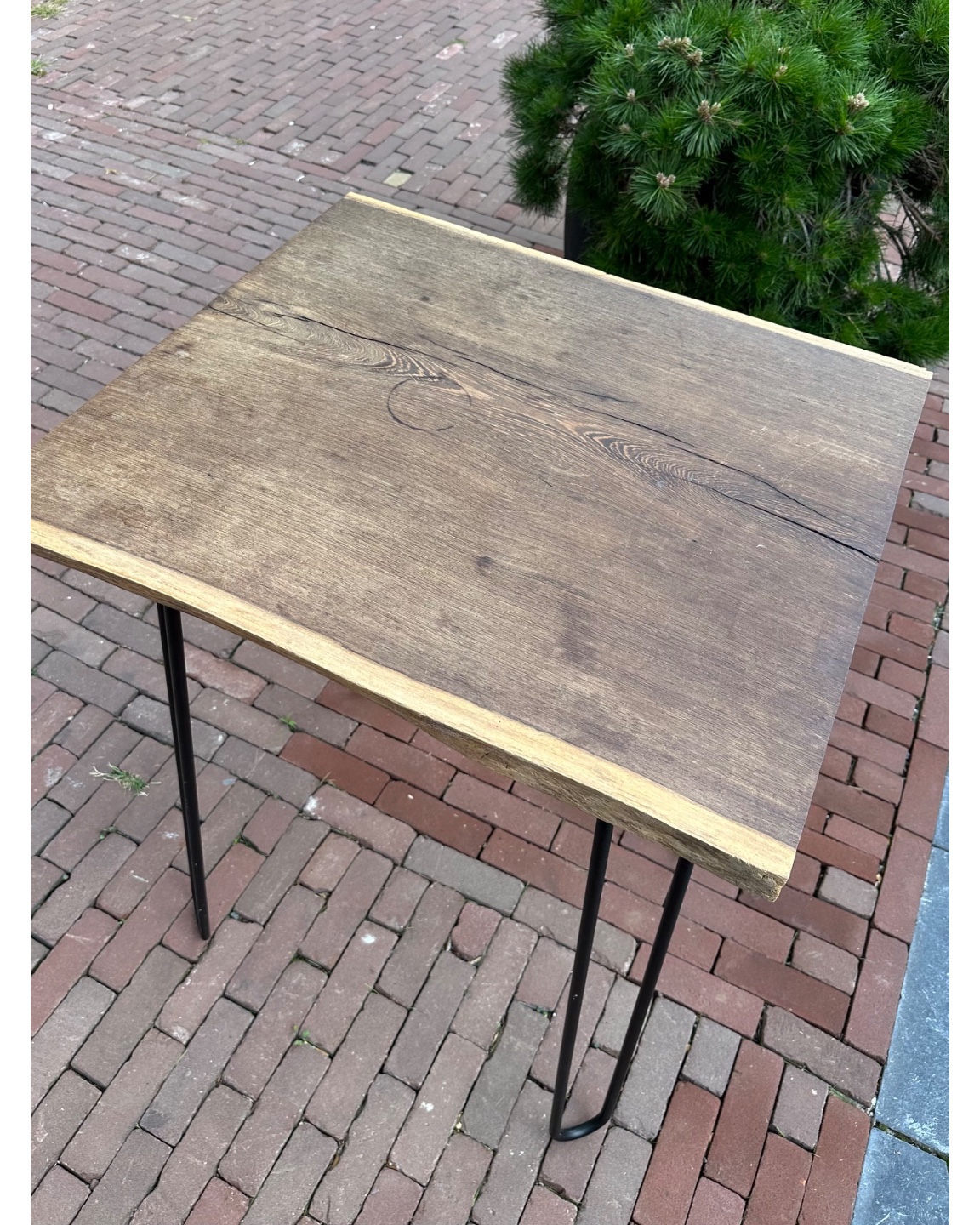High wooden table photo 3
