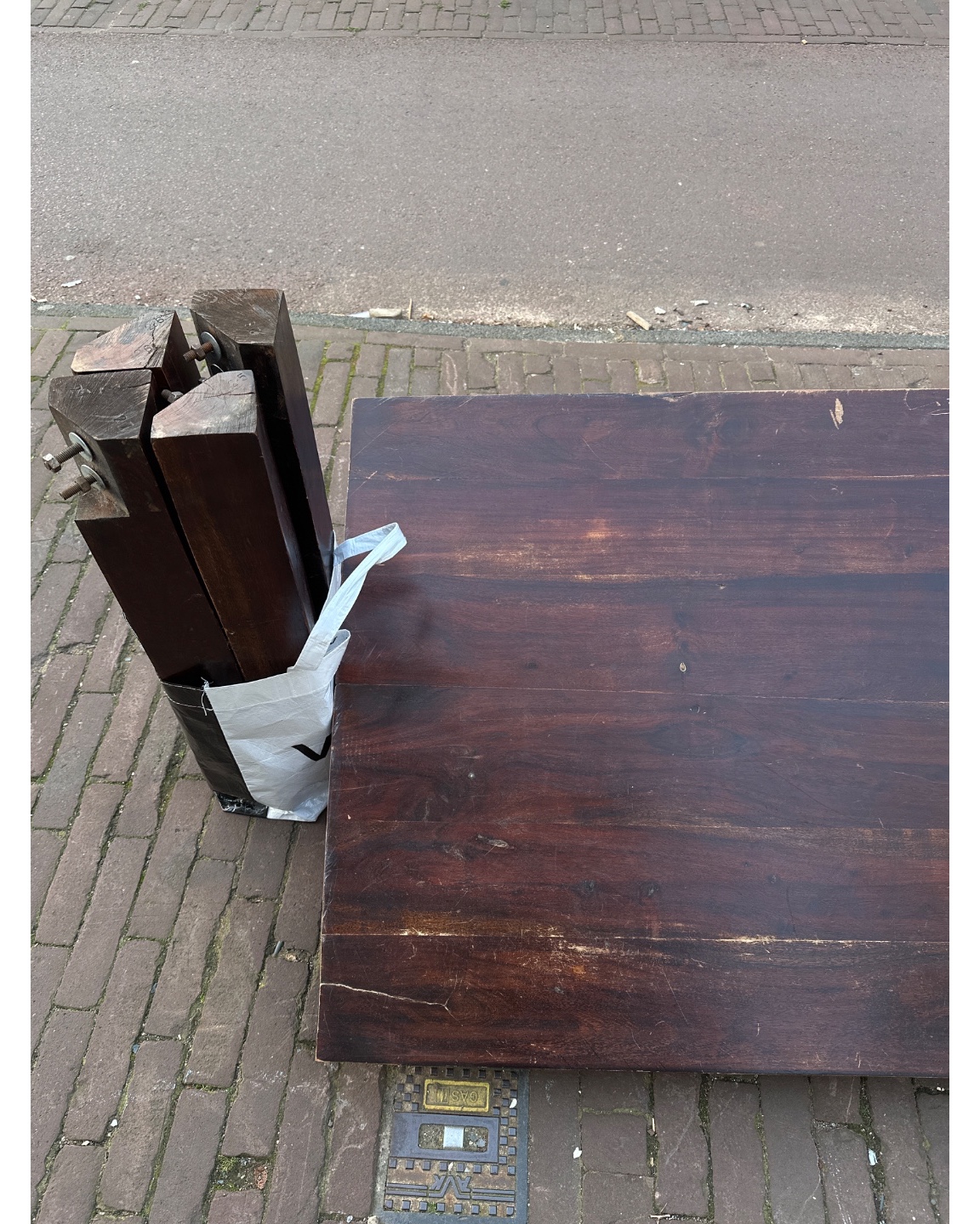 Dark wood dining table photo 2