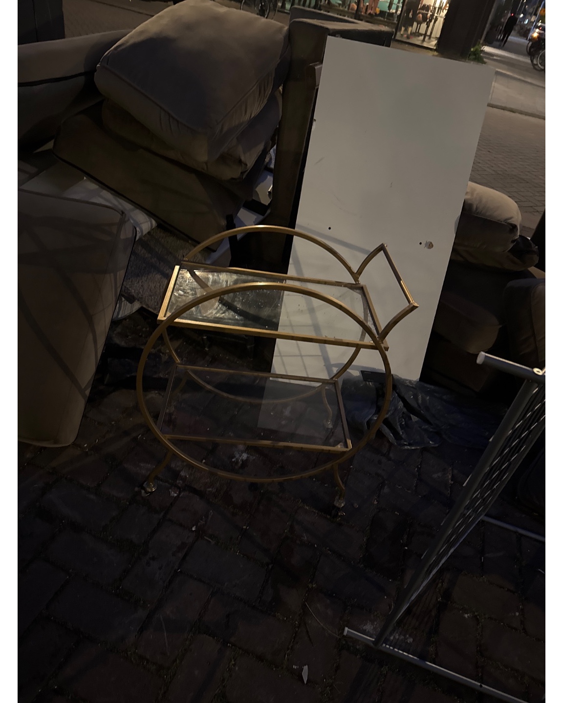 Golden bar cart. In good condition! photo 2