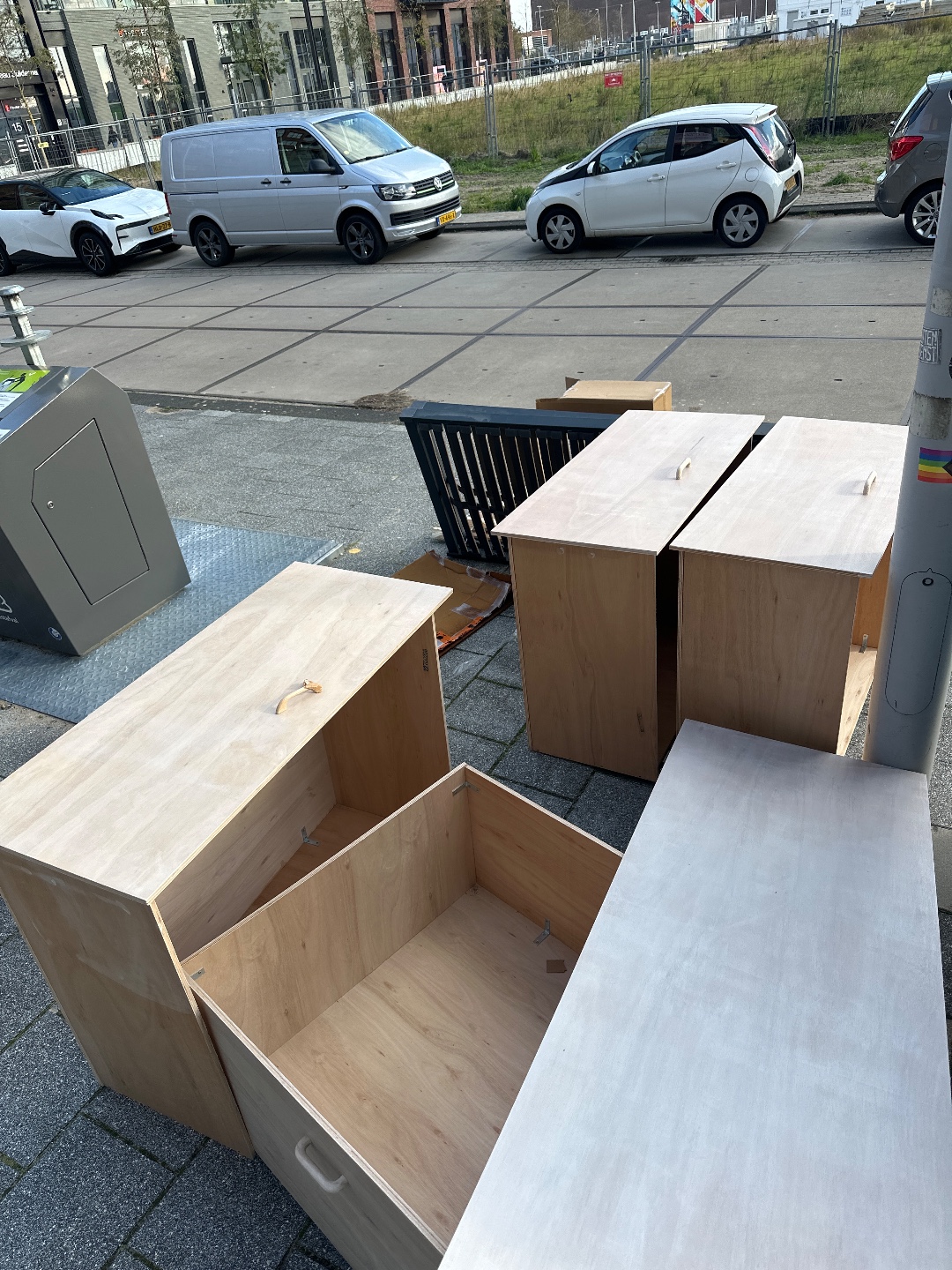 Looks like a bedframe with huge rolling drawers - in great shape