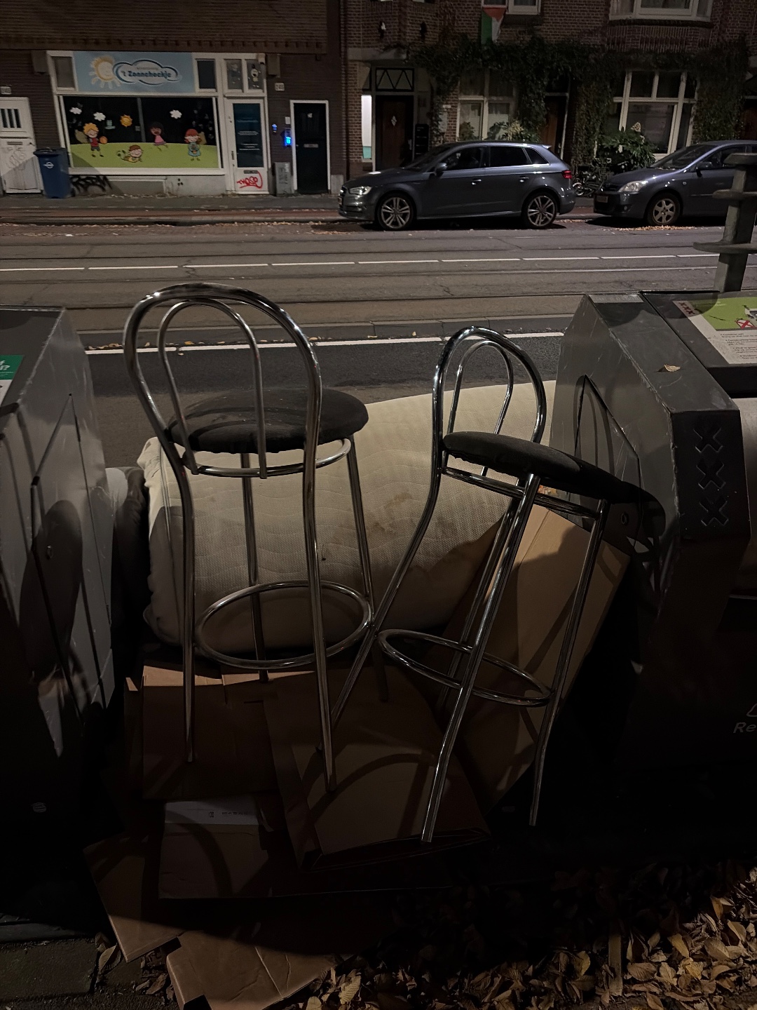 Barkrukken - chroom en zwart