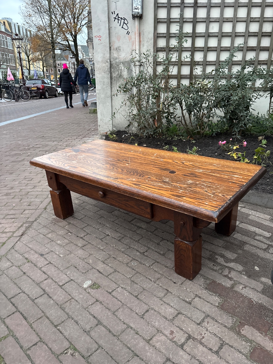 Side table solid wood vintage