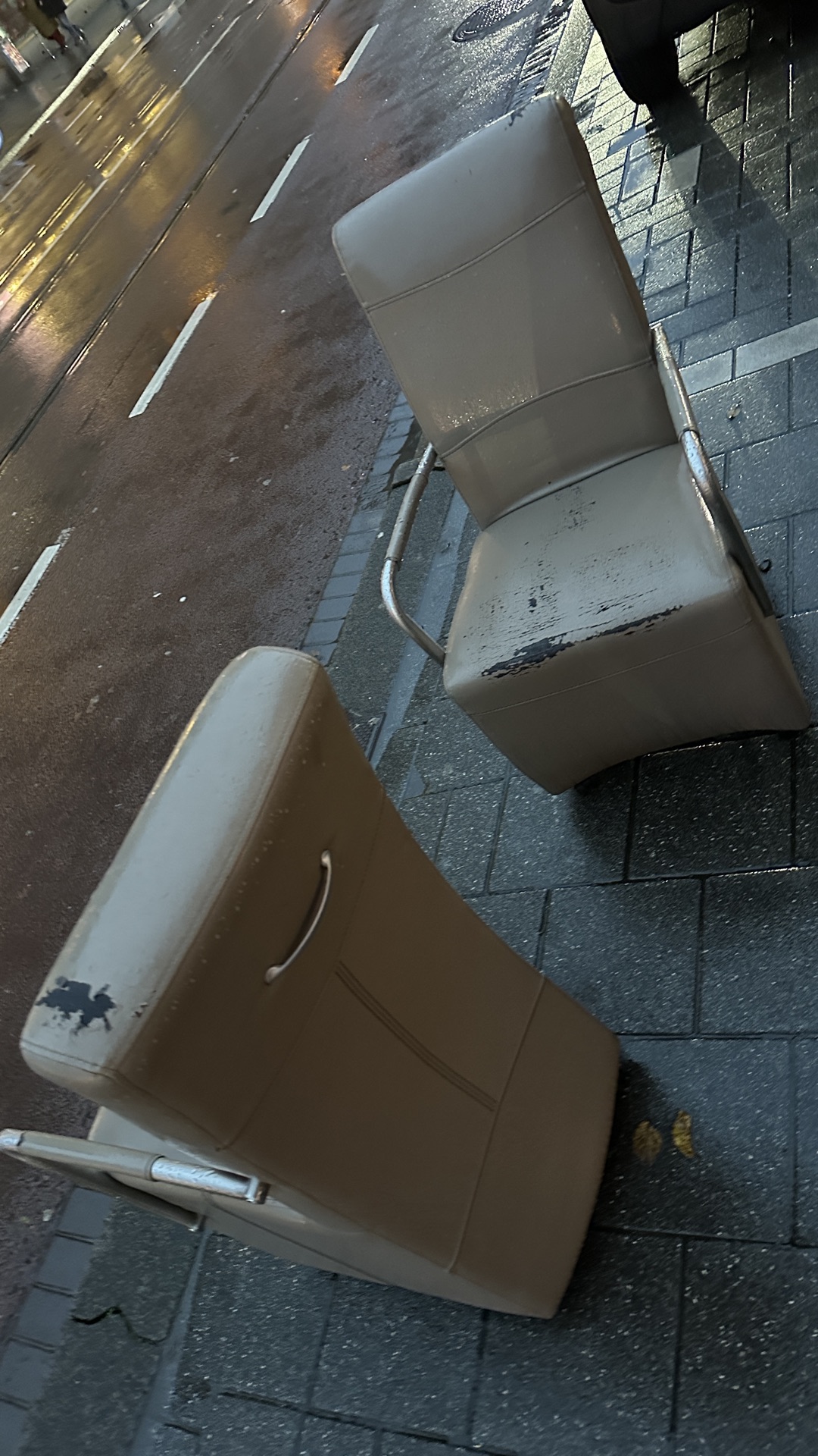 Pleather chairs a bit worn out