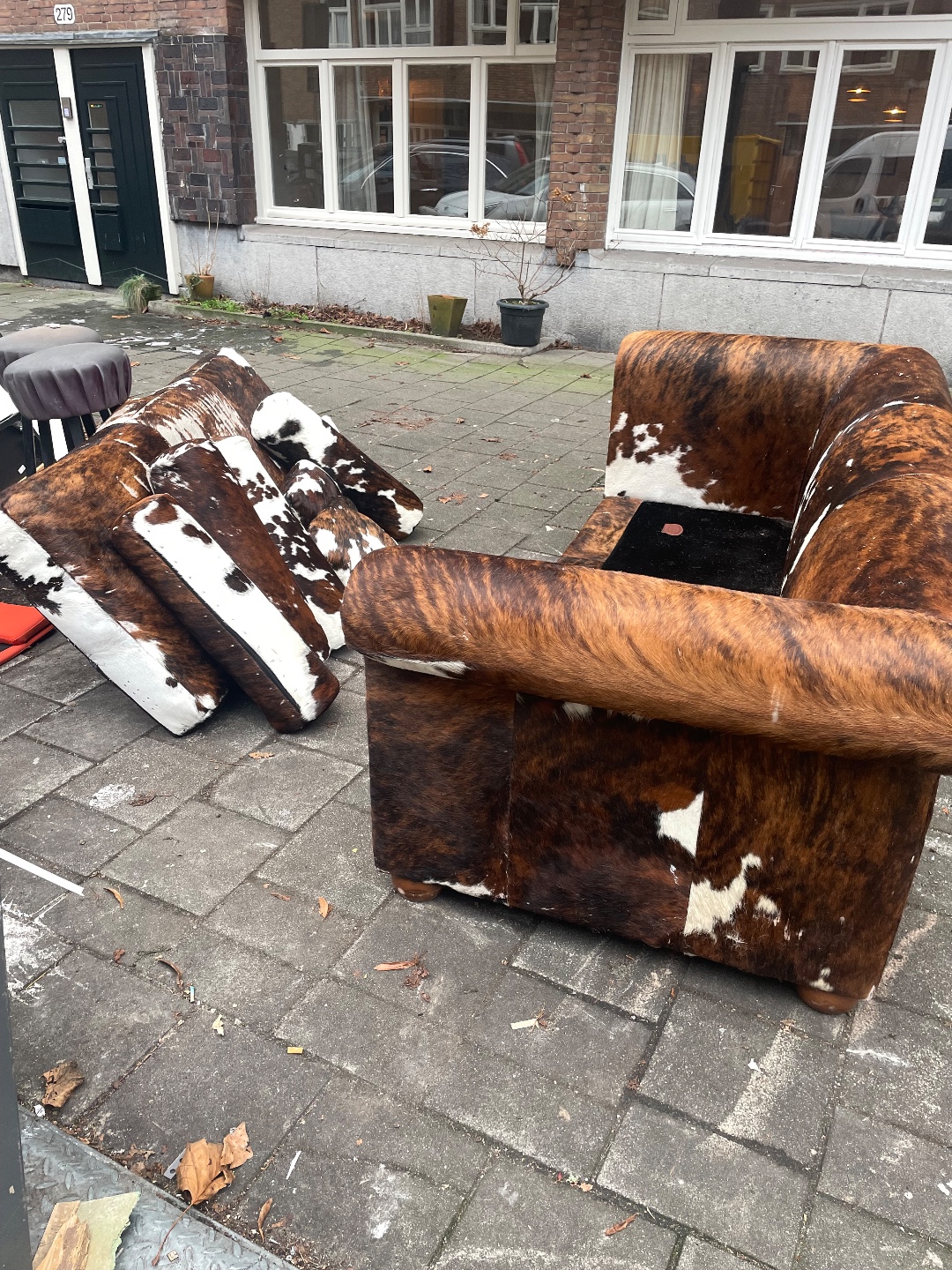 Echte Baxter Alfred late 90’s cowskin bank. Alle kussens erbij. 2.40x1.10x80