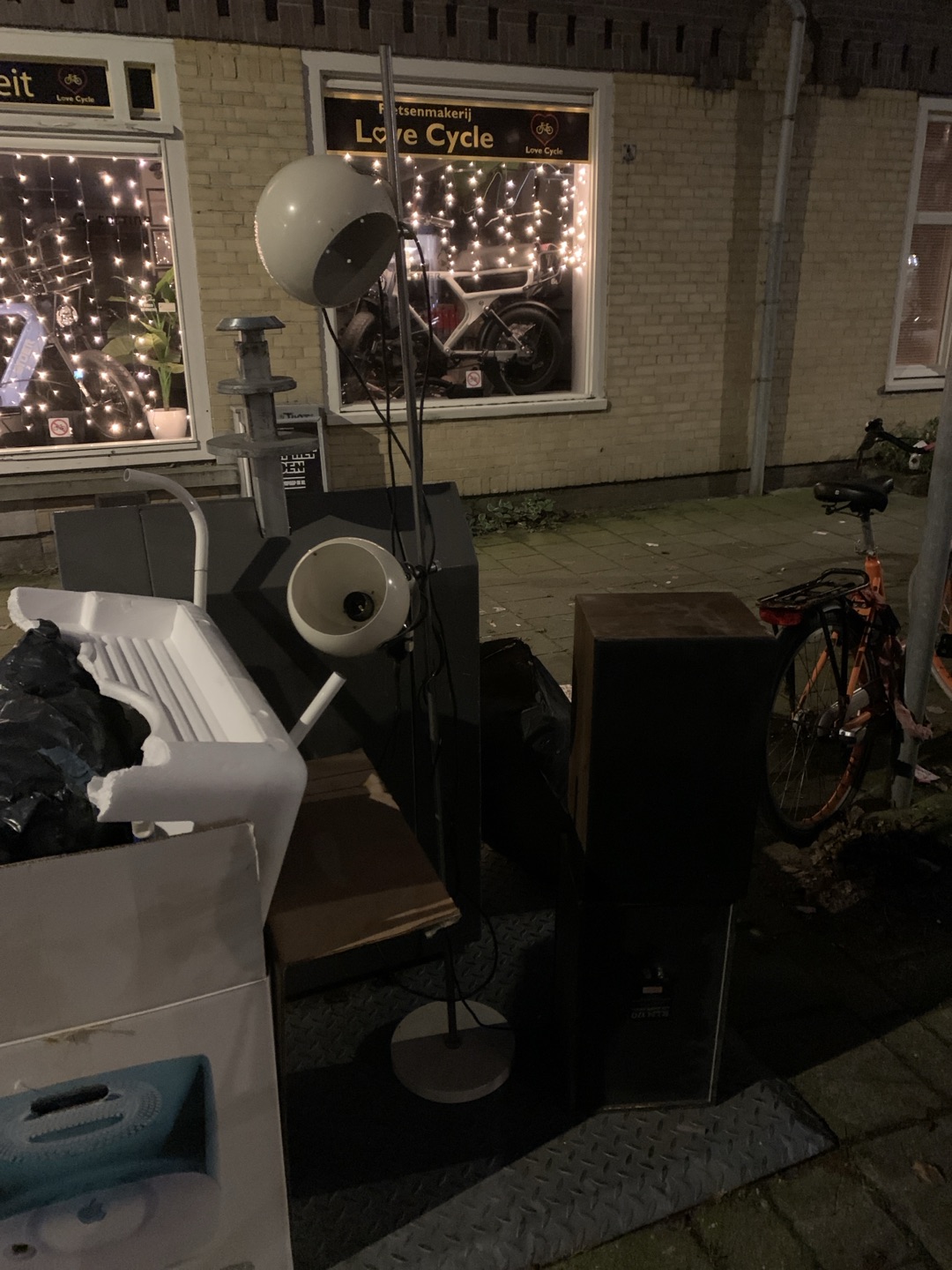 Cool lamp and two speakers