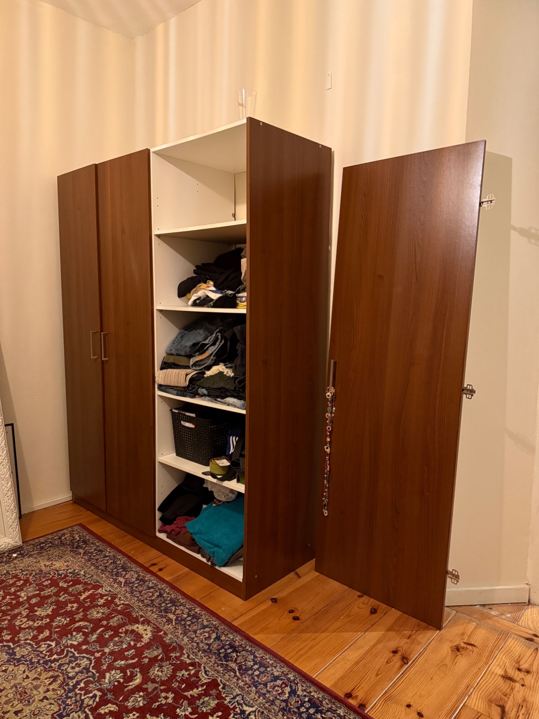 Complete vintage IKEA wardrobe (already disassembled). Rail is broken on the left but easily fixable. Pickup tonight or tomorrow before 12.00 photo 2