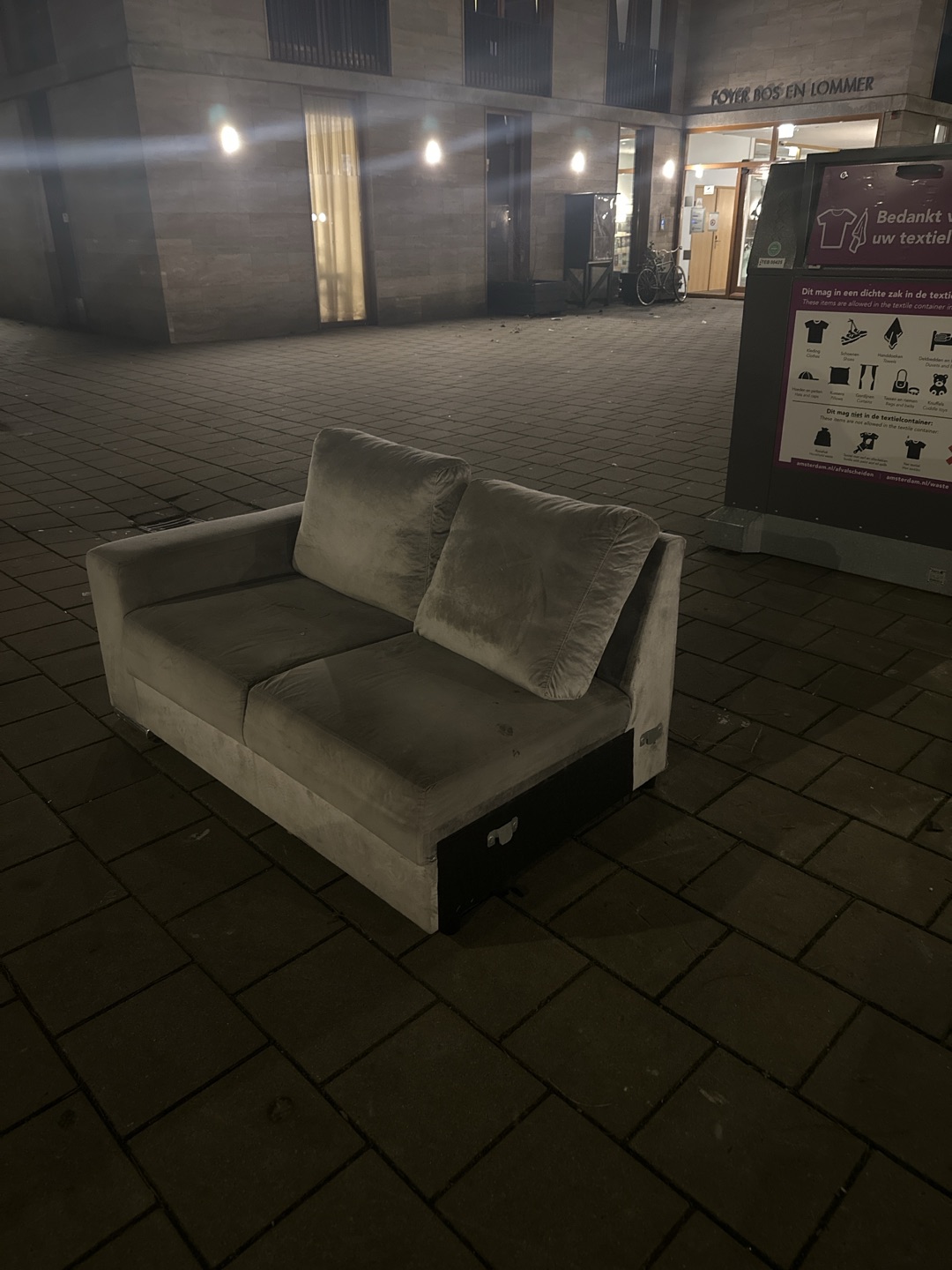 Grey sofa, two seater, other part already taken?