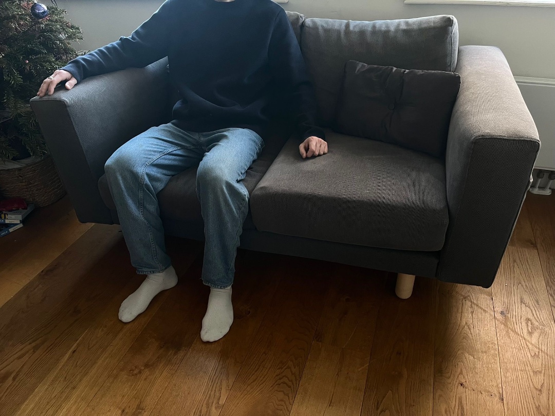 Sits two. Legs can be taken off for easier moving. Can be picked up from our place (we do live on the second floor so you need to move it through the staircase) photo 3