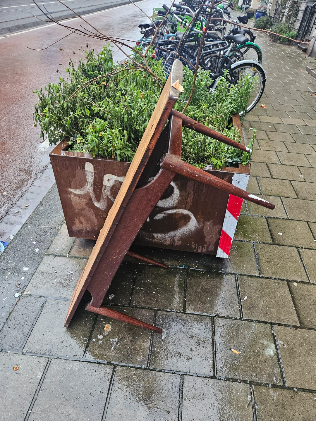 Mid century table. Has very ugly plastic foil on the top, but take it of, sand it and you have a beautifull table! photo 1