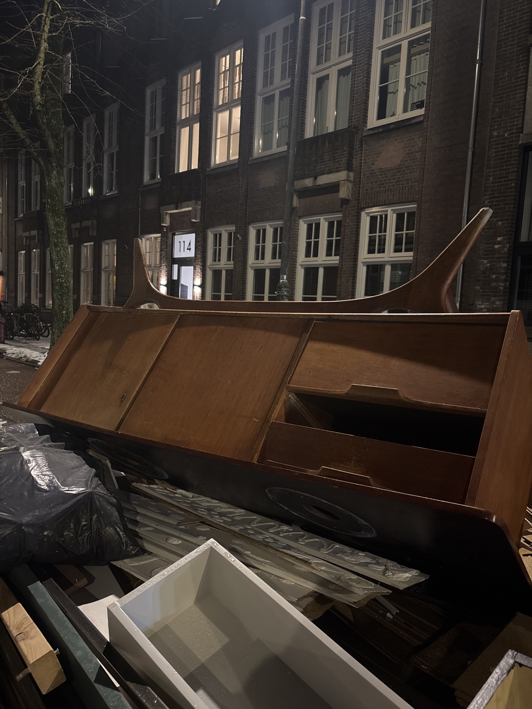 Vintage sideboard with some work. Heavy.