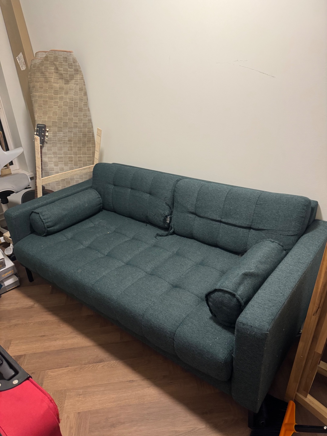 Free sofa, some tearing in the back pillows but overall it’s fine. 

Pick up from second floor, fits through the stairs. Whatsapp +31625754997 photo 1