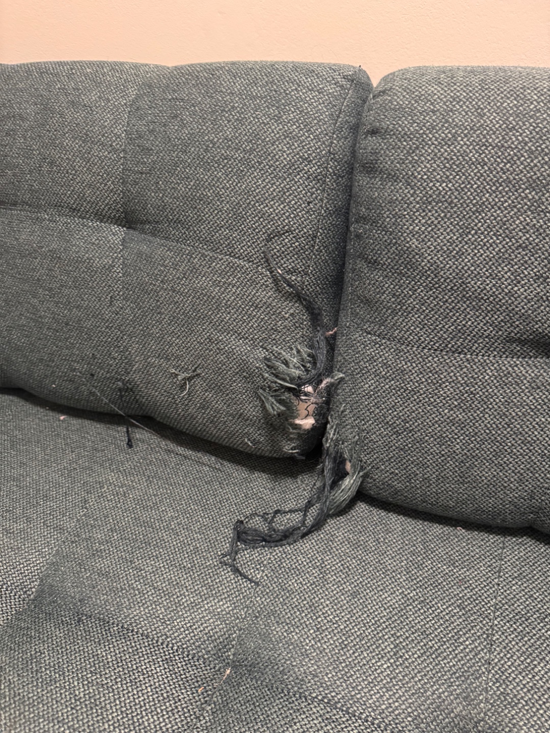 Free sofa, some tearing in the back pillows but overall it’s fine. 

Pick up from second floor, fits through the stairs. Whatsapp +31625754997 photo 2