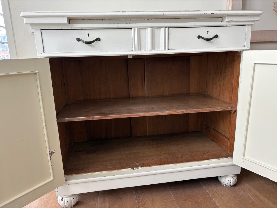 Antique cabinet  (keys still there!) with beautiful ornaments photo 2