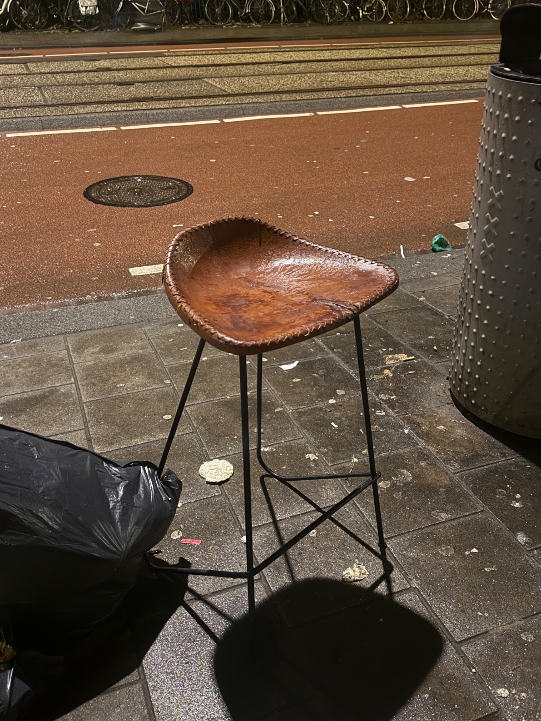 Leren barkruk photo 1