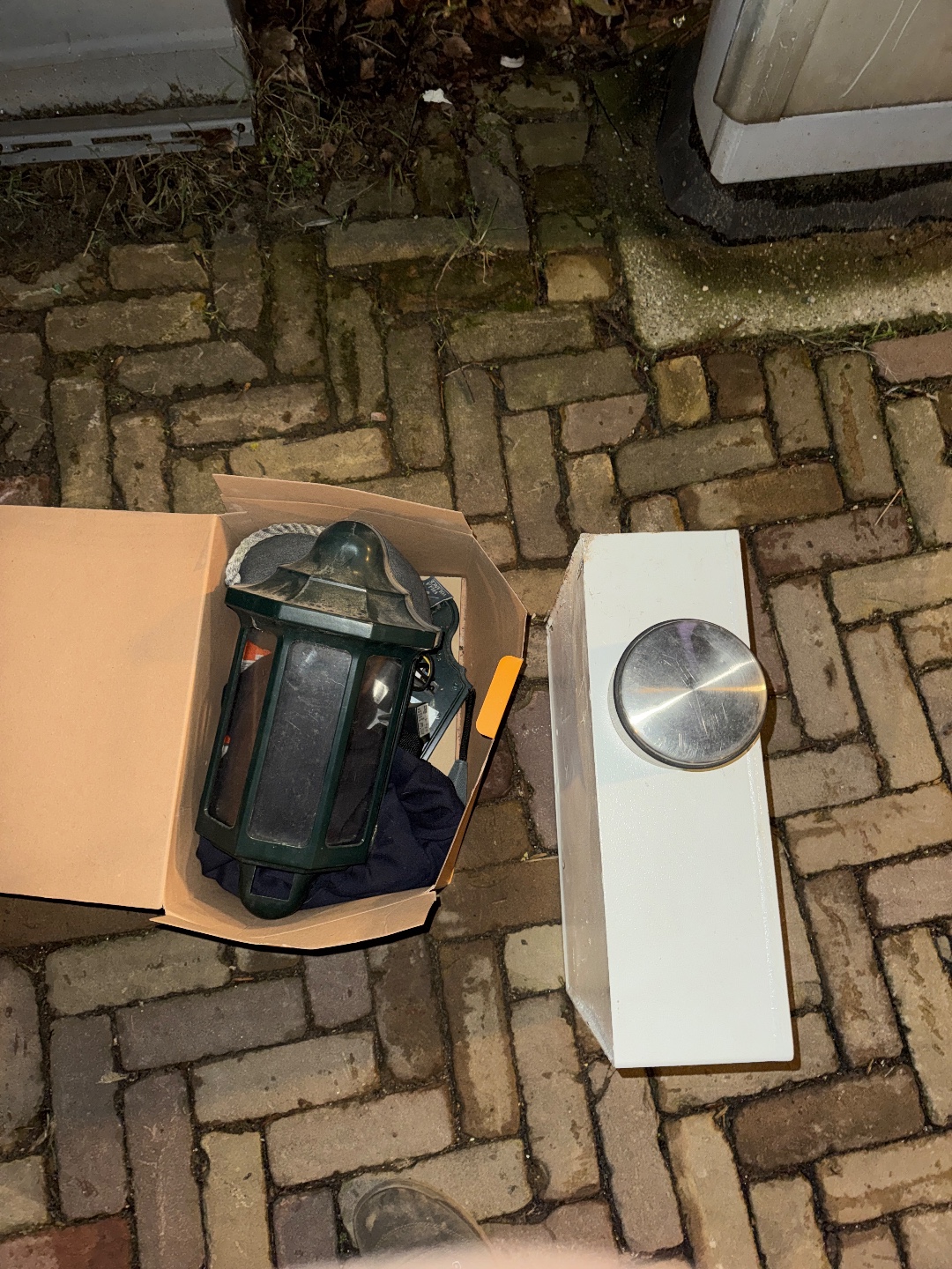 Lantern in box, doorstop photo 1