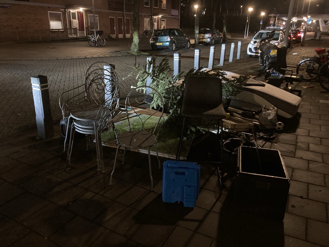 Garden metal chairs x5, stool, single mattress, office chair, wooden panels photo 1