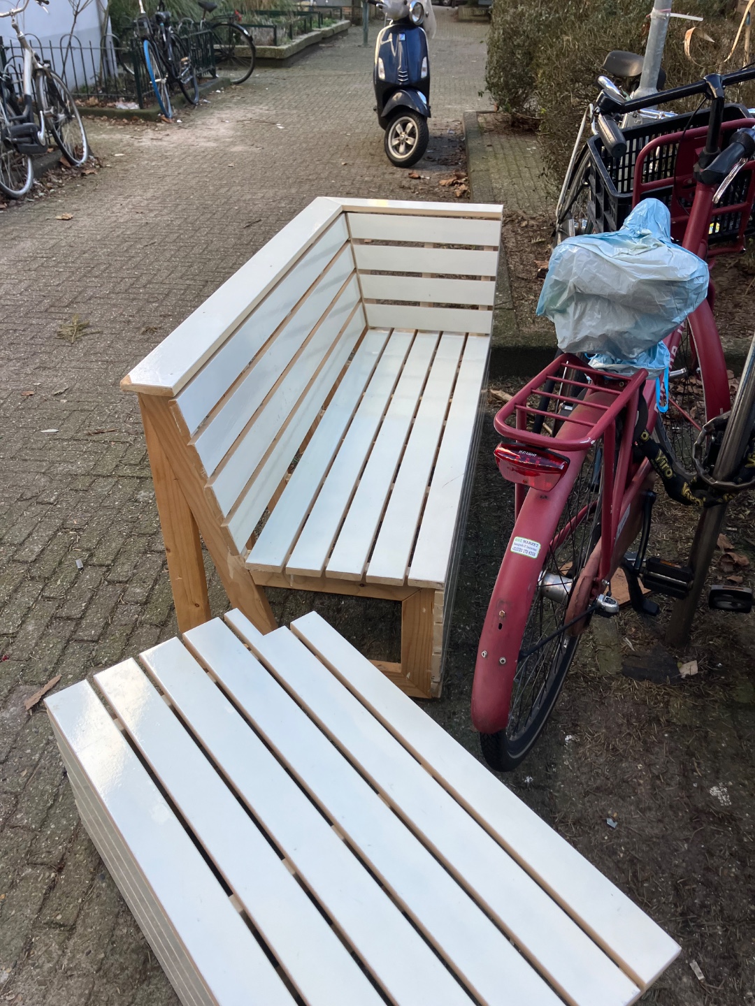 Hoekbank zitje voor bijv. balkon. Heel sterk en kwalitatief, zwaar. Met kussens voor buiten photo 1