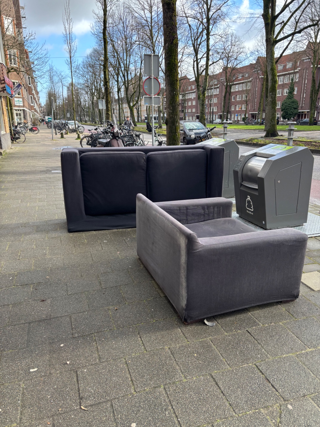 Large and comfy looking couch hopefully not too damaged by the rain photo 1