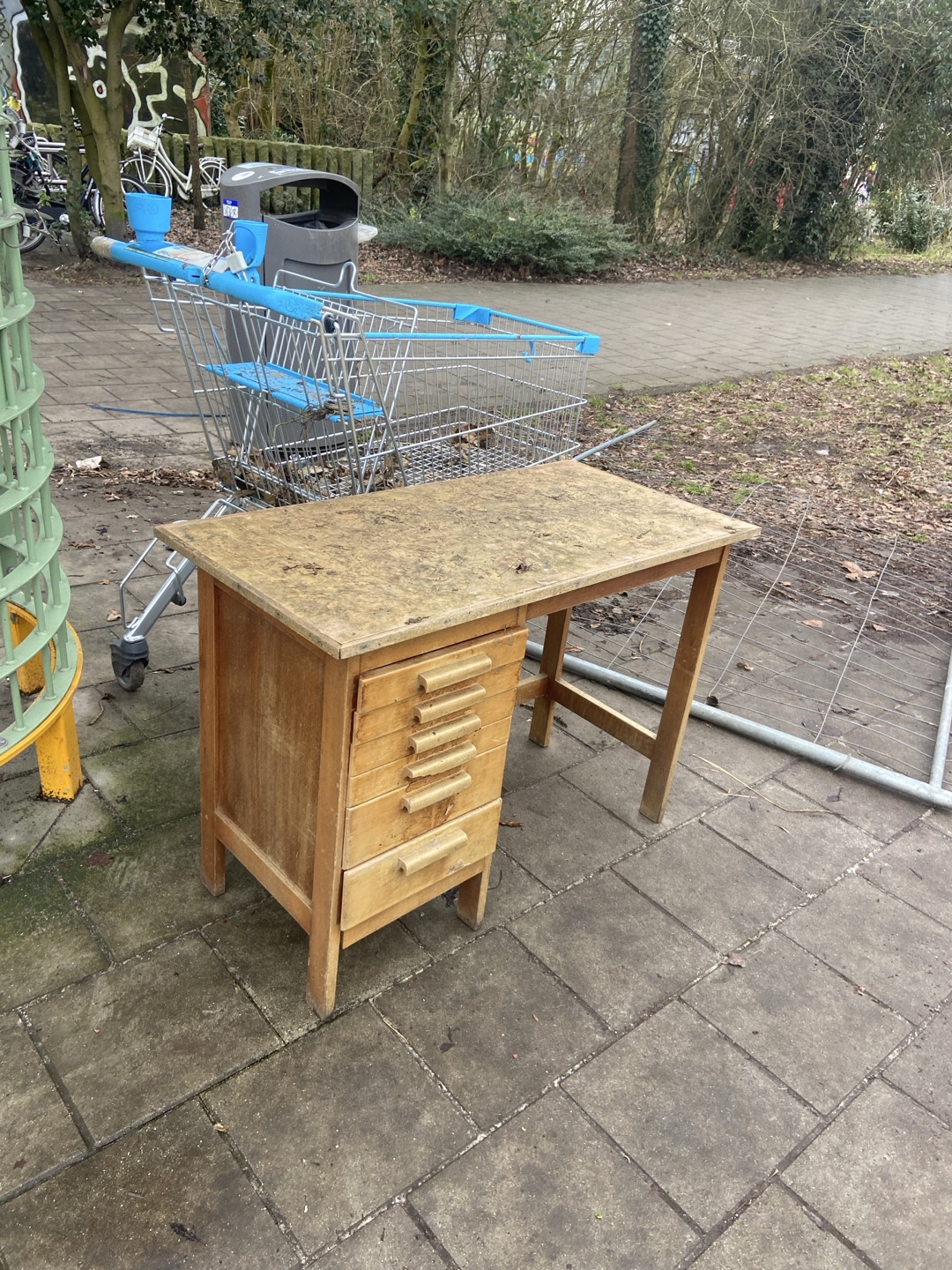 Wooden desk, needs a little tlc photo 1