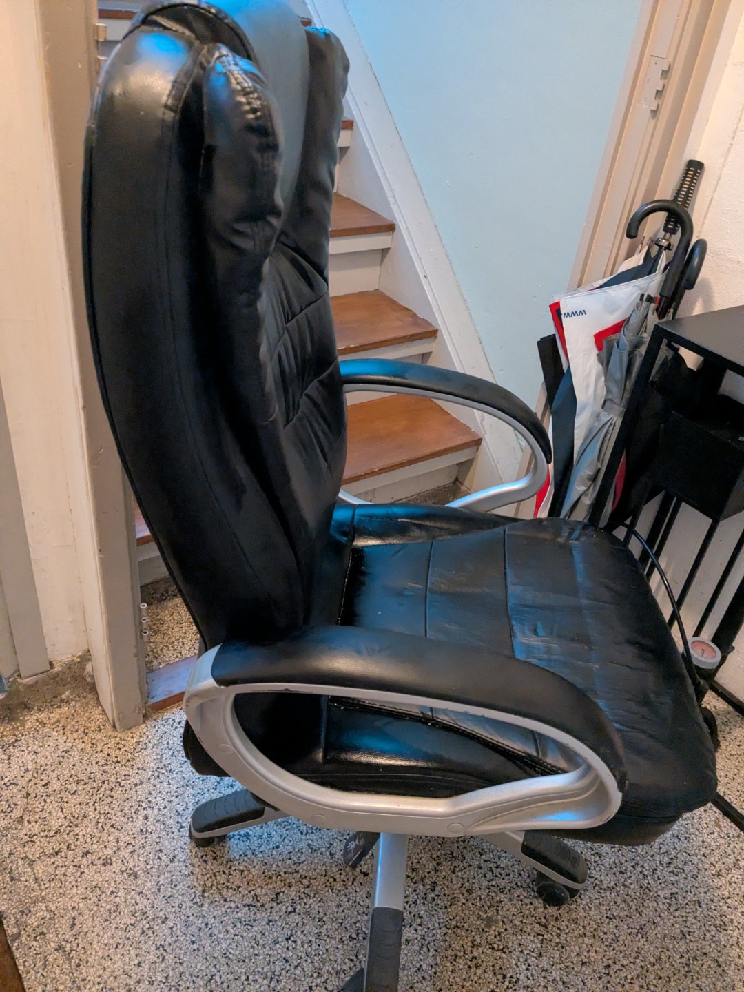 Big leather work chair. Very comfortable