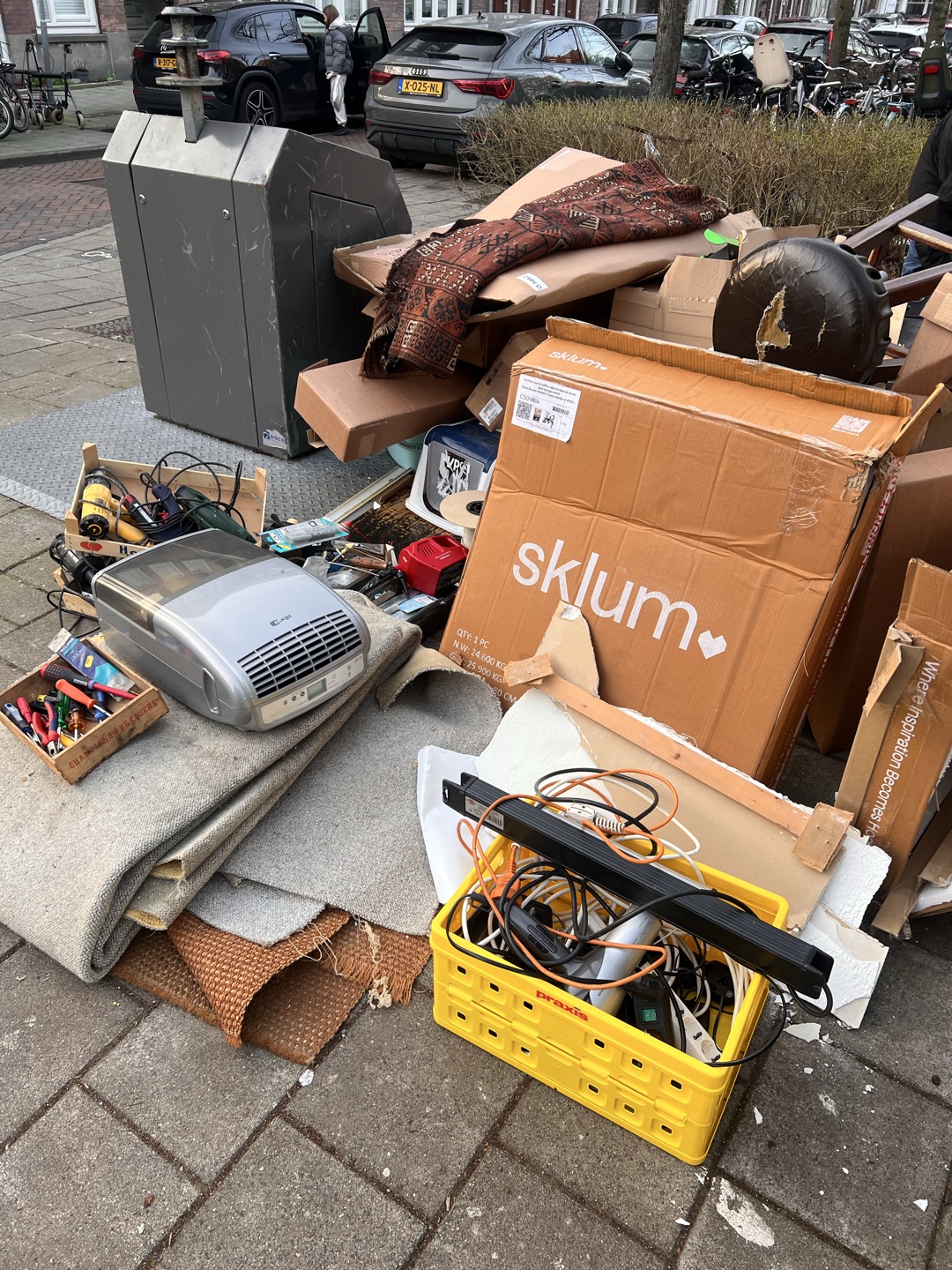 Nice carpet, bookshelf, chairs, dresser, dishes…