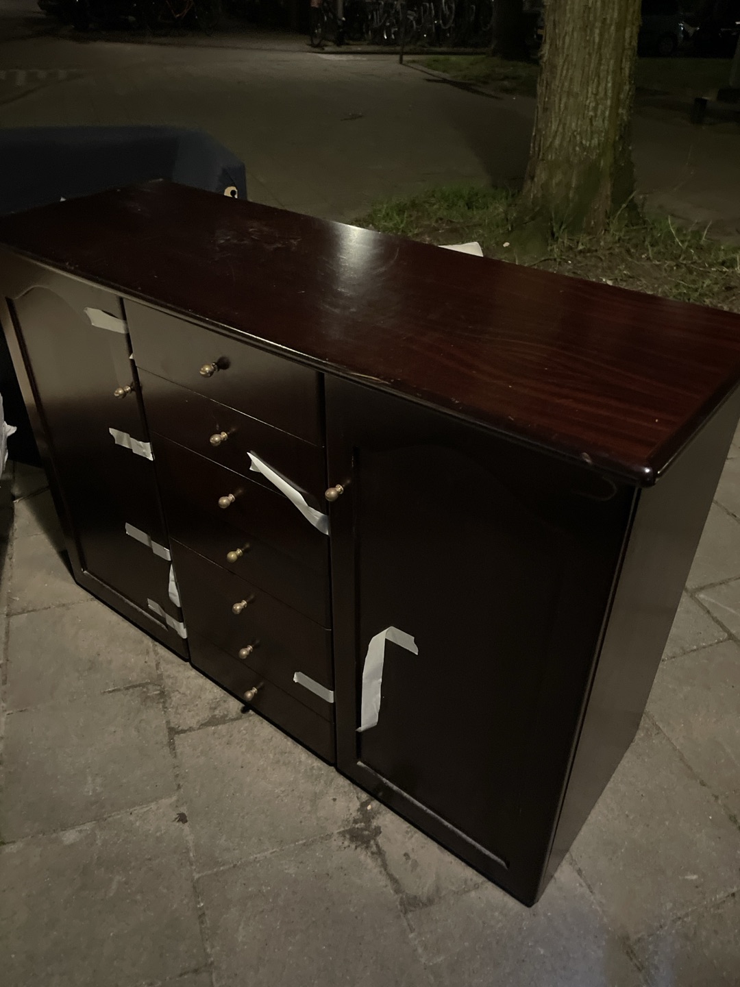 Nice cabinet and L couch