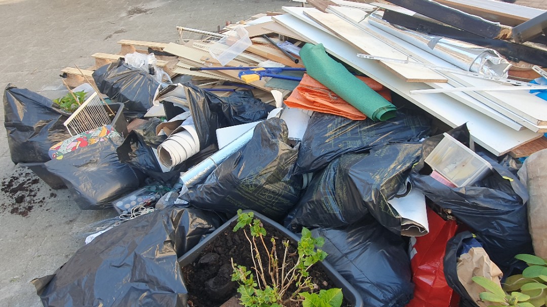 wood, plants and pots, statue, paint stuff, statue, small garden table and more 1