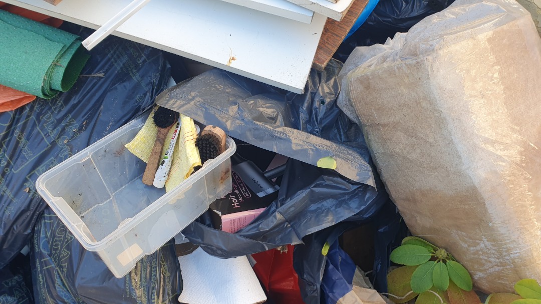 wood, plants and pots, statue, paint stuff, statue, small garden table and more 3