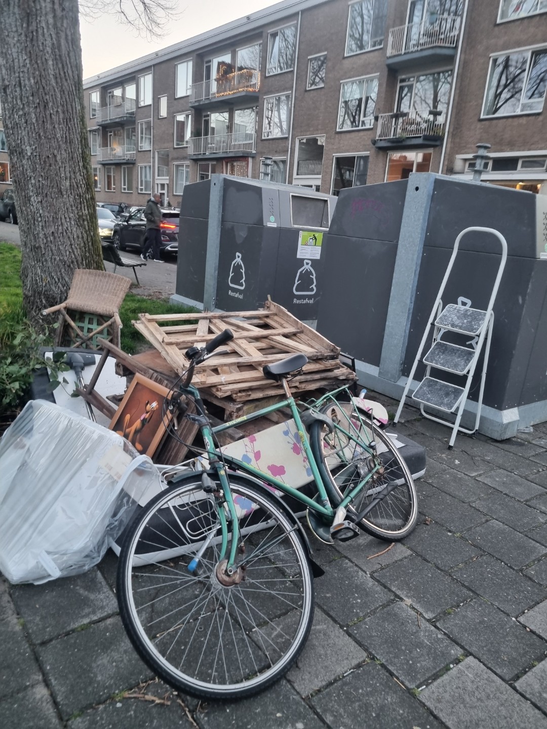 Solid stepstool. Questionable bike 1