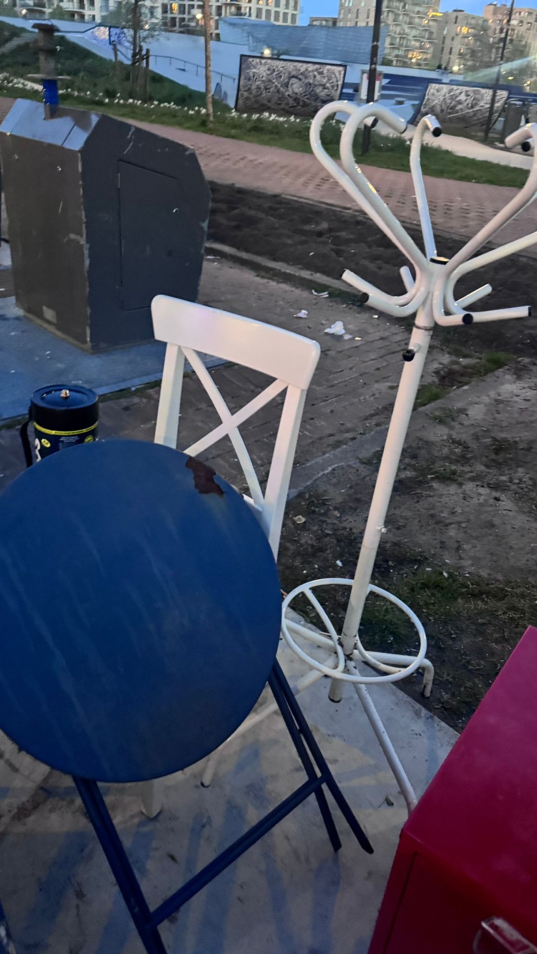 Metal cabinet, table, hanger etc 1