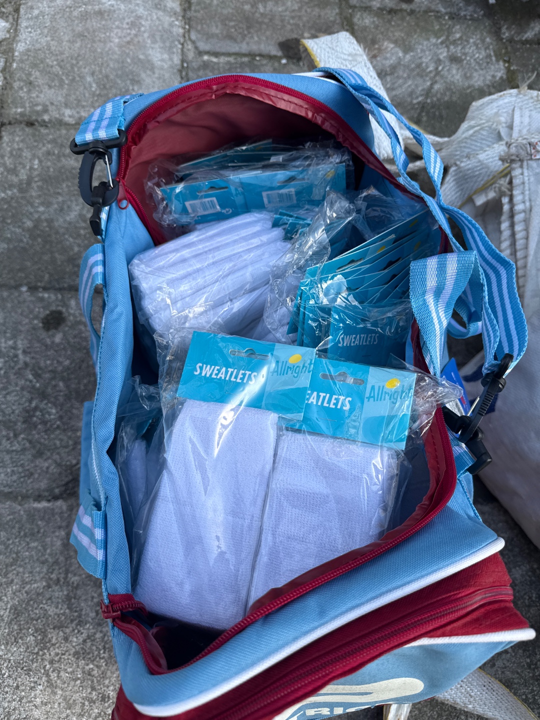 Bag full of unused sweat bands 1