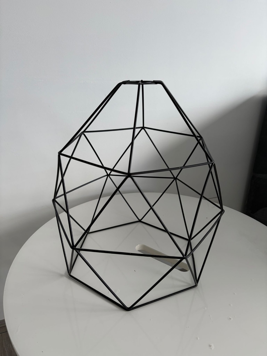 Table has some scratches on top that can be painted over with lacquer. Lamp shade is the Ikea Brunsta 30cm. 3