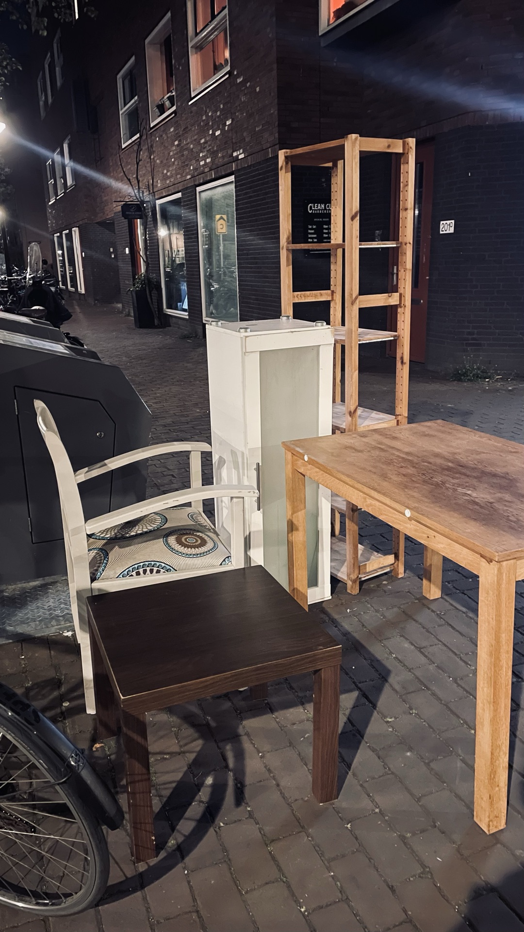 Really nice tables, chair, cupboard 1