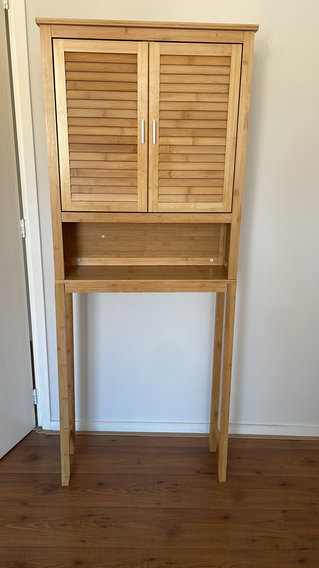 Wasmachine meubel van bamboo 1