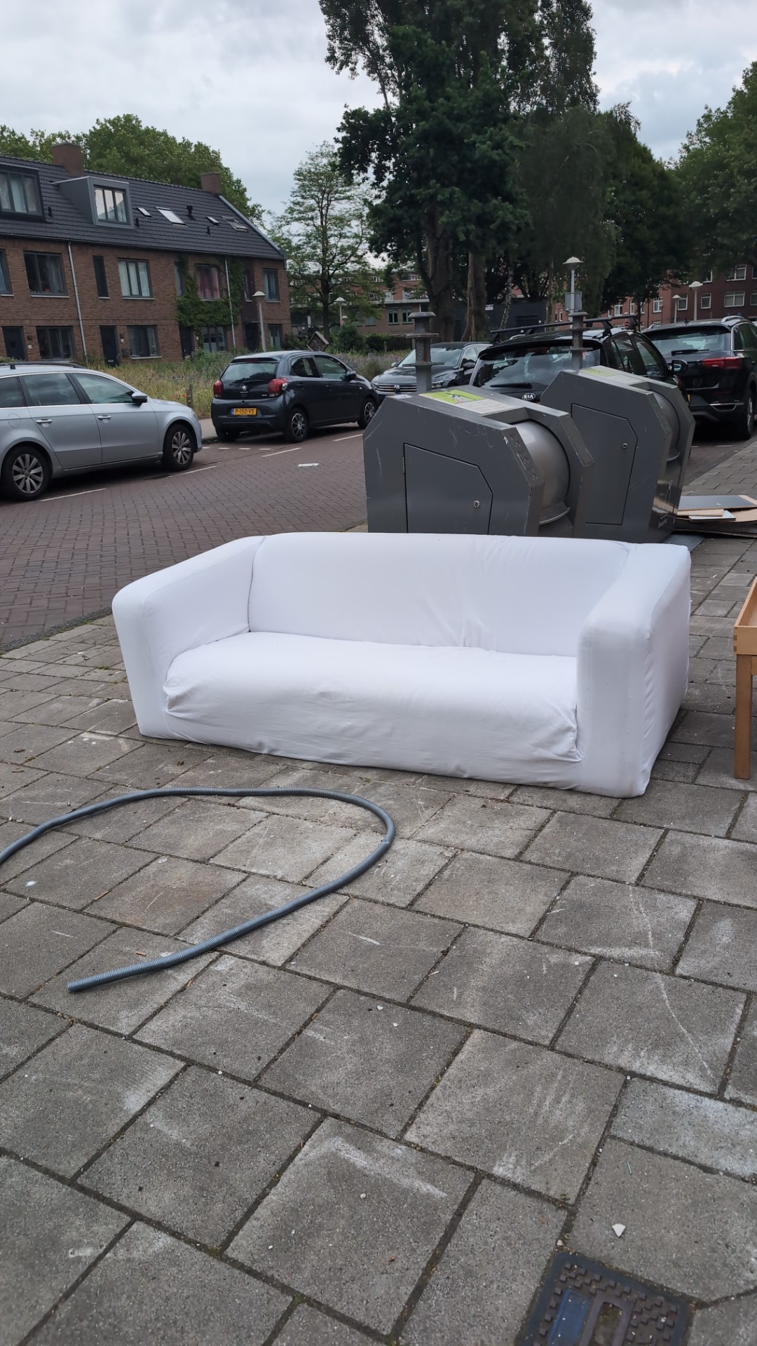 Sofa and a little wooden table and tray 1