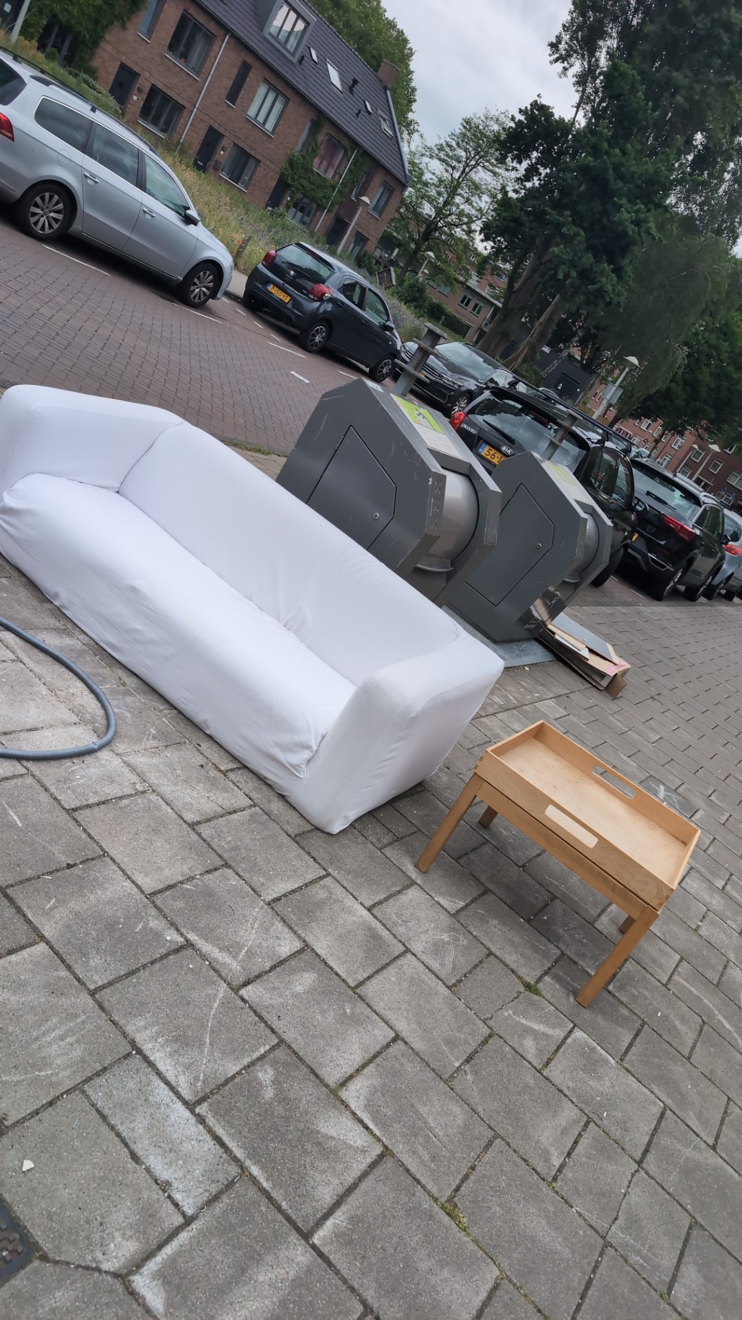 Sofa and a little wooden table and tray 2