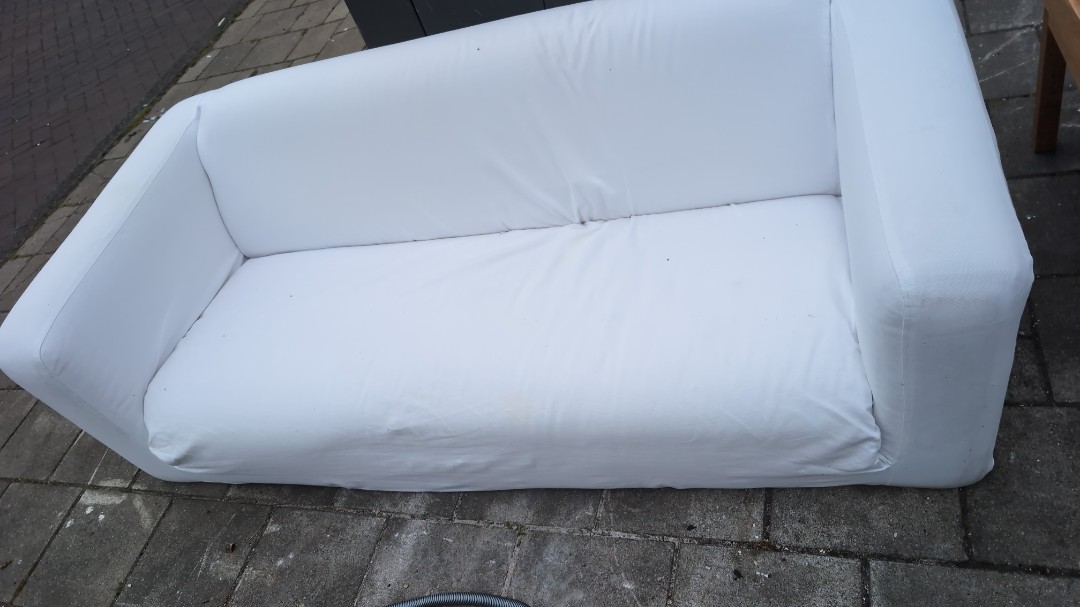 Sofa and a little wooden table and tray 3