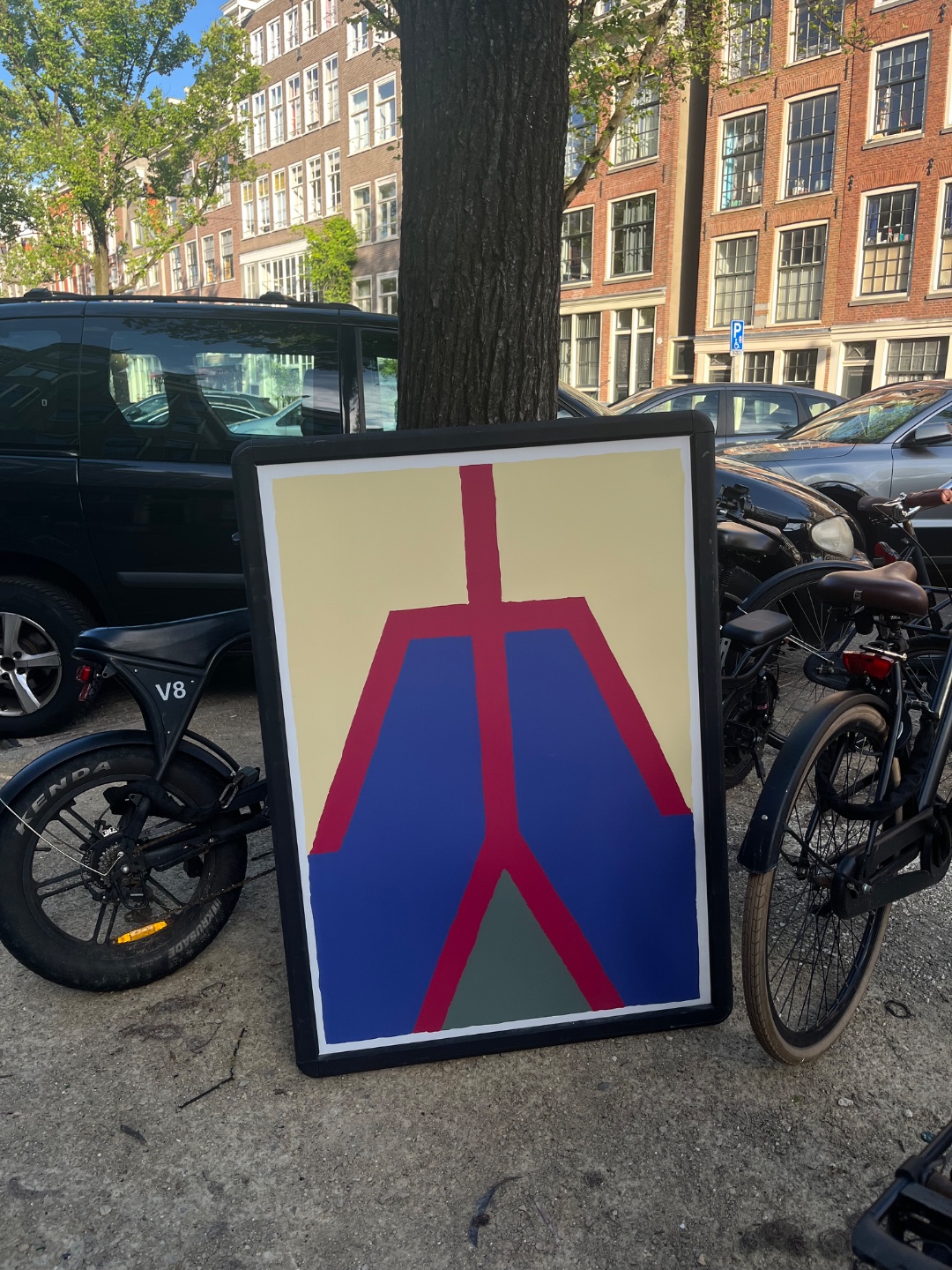 Groot schilderij voor de Lindengracht 74! 1
